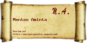 Mentes Aminta névjegykártya